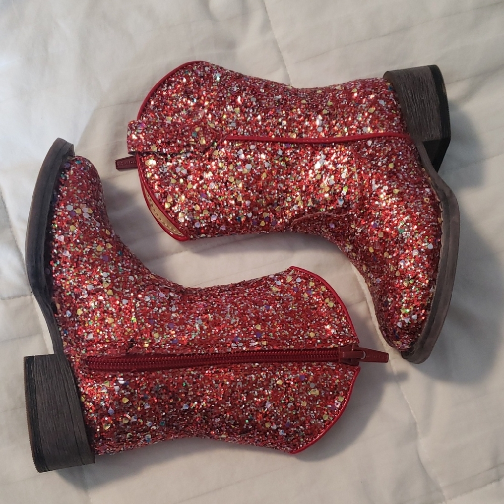 Roper Toddler Red Glitter Boots